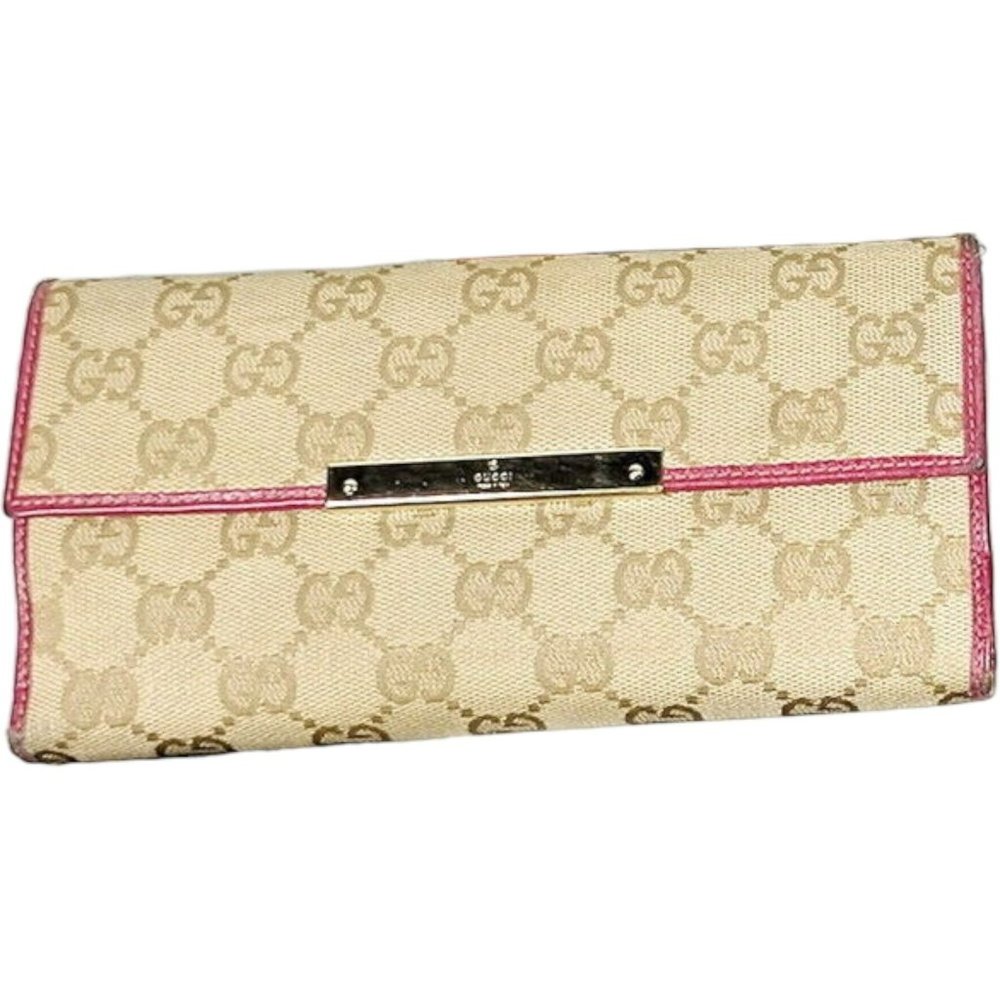 191073F YV Gucci Wallet Long Beige Canvas